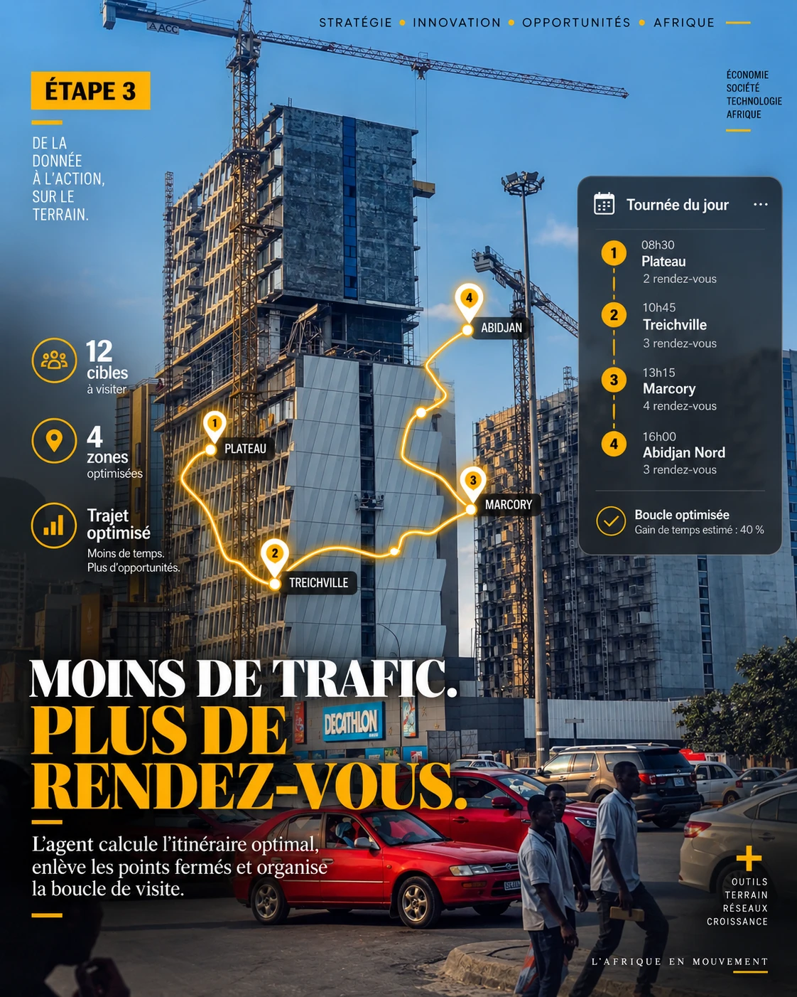 Planche originale : Moins de trafic. Plus de rendez-vous.