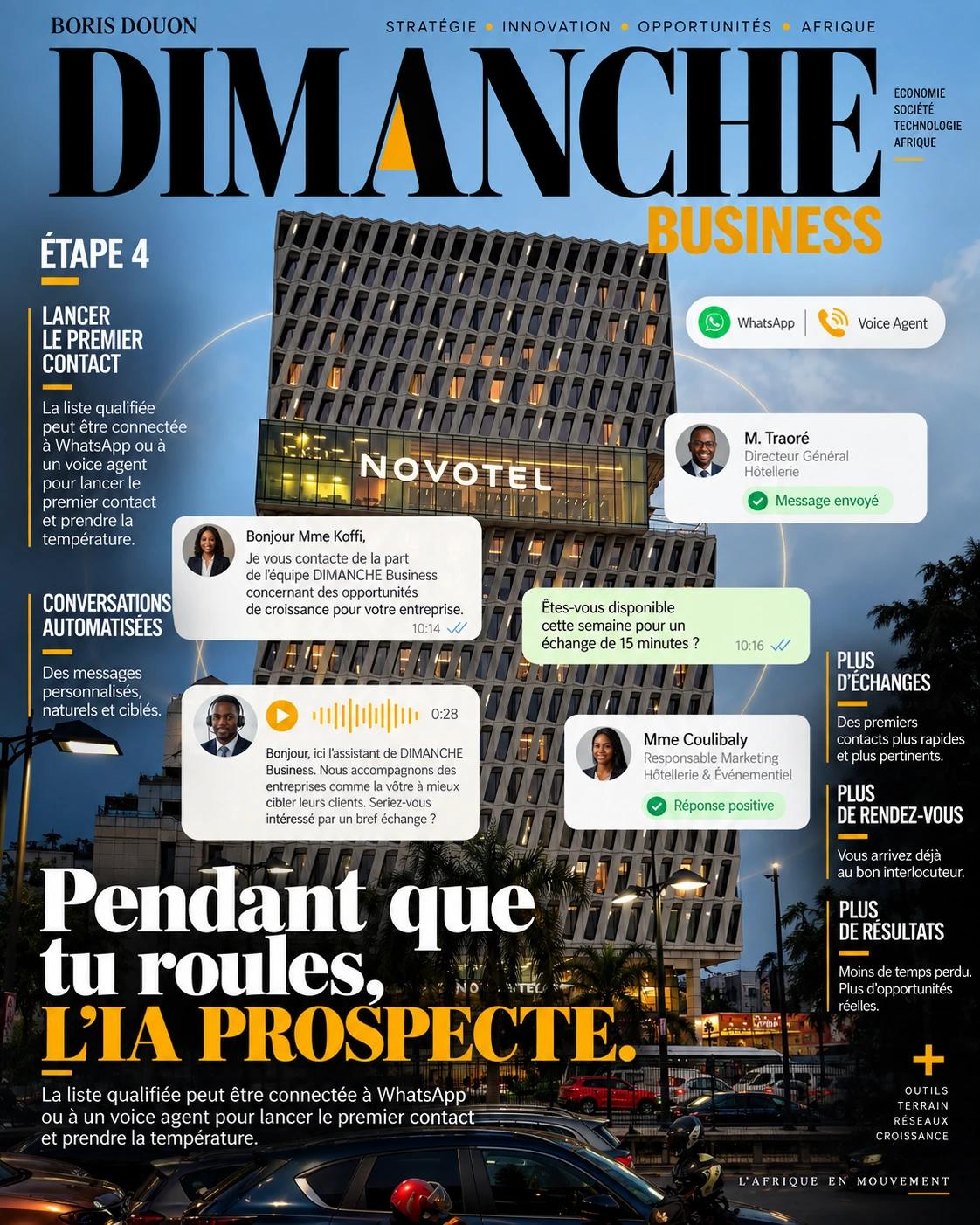 Planche originale : Pendant que tu roules, l’IA prospecte.